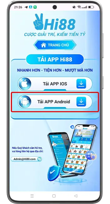 Bước 3: Chọn Tải App Androi